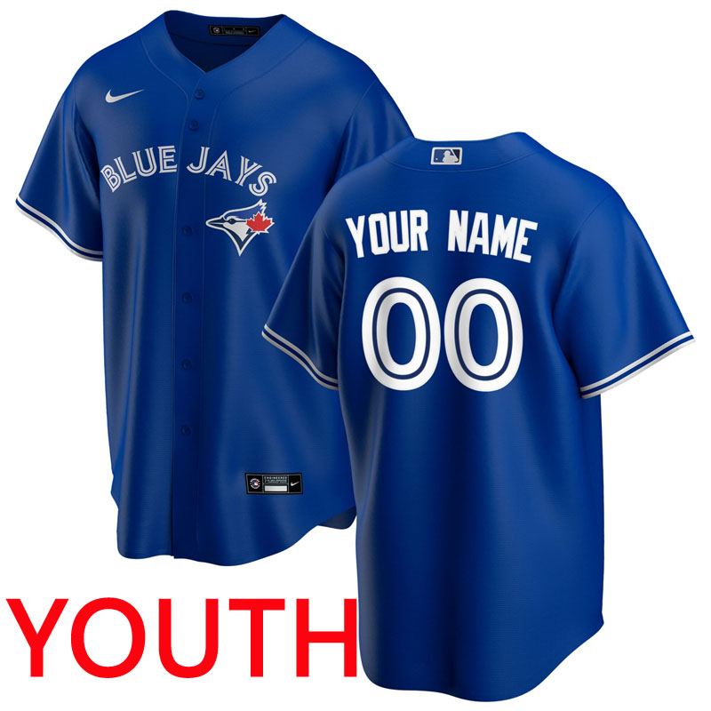 Custom MLB YouthToronto Blue Jays Nike Royal 2020 Replica Custom Jersey